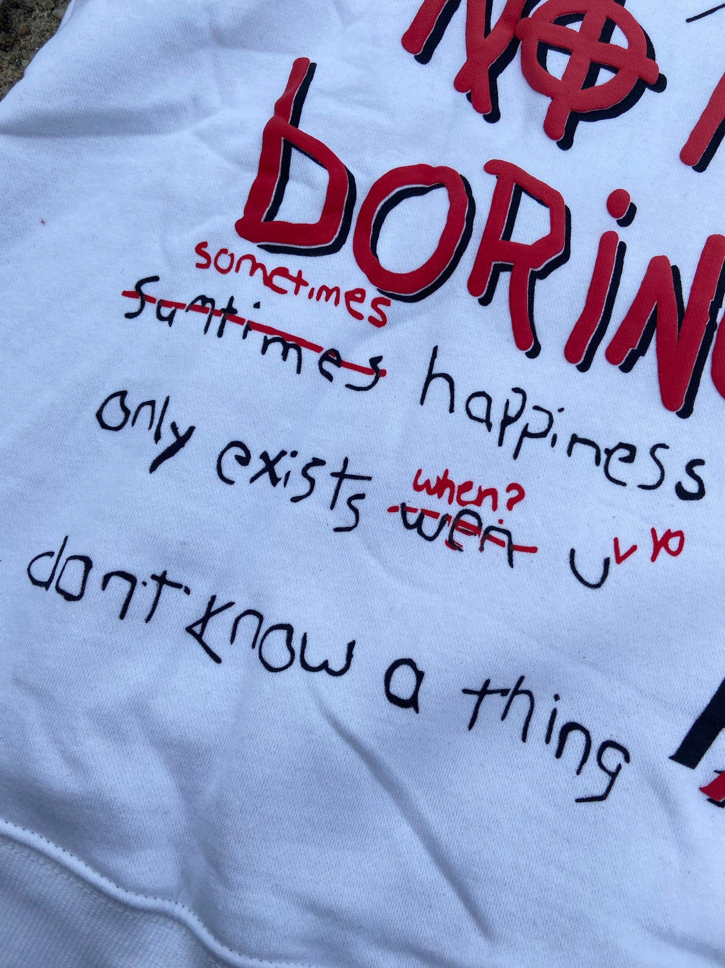 “No More Boring Art” White Pullover Hoodie