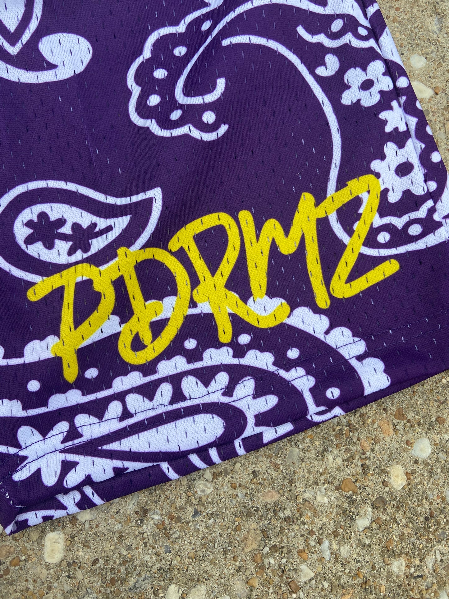 Purple Heavyweight Mesh Bandana Shorts