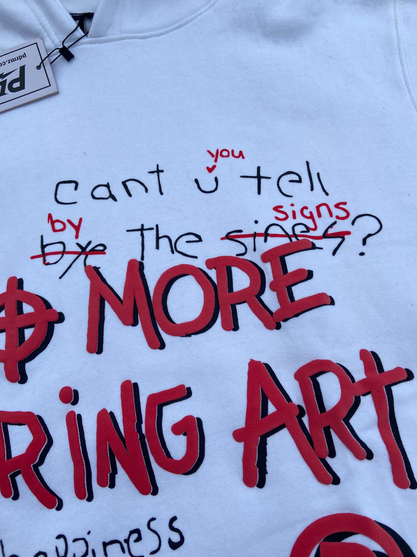 “No More Boring Art” White Pullover Hoodie
