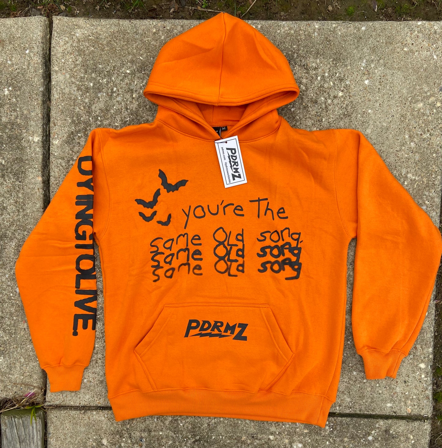 "Same Old Song" Orange Pullover Hoodie