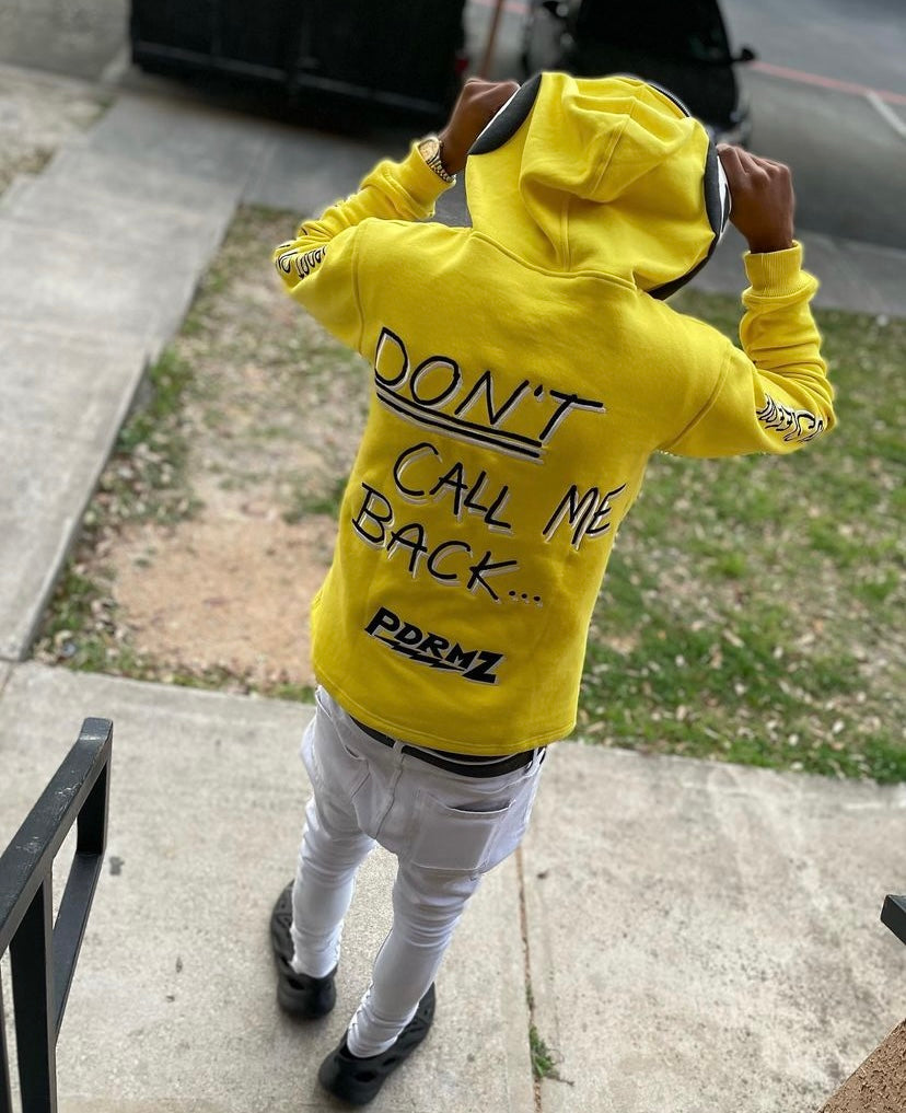 "No Strings Attached" Yellow Full Zip Hoodie