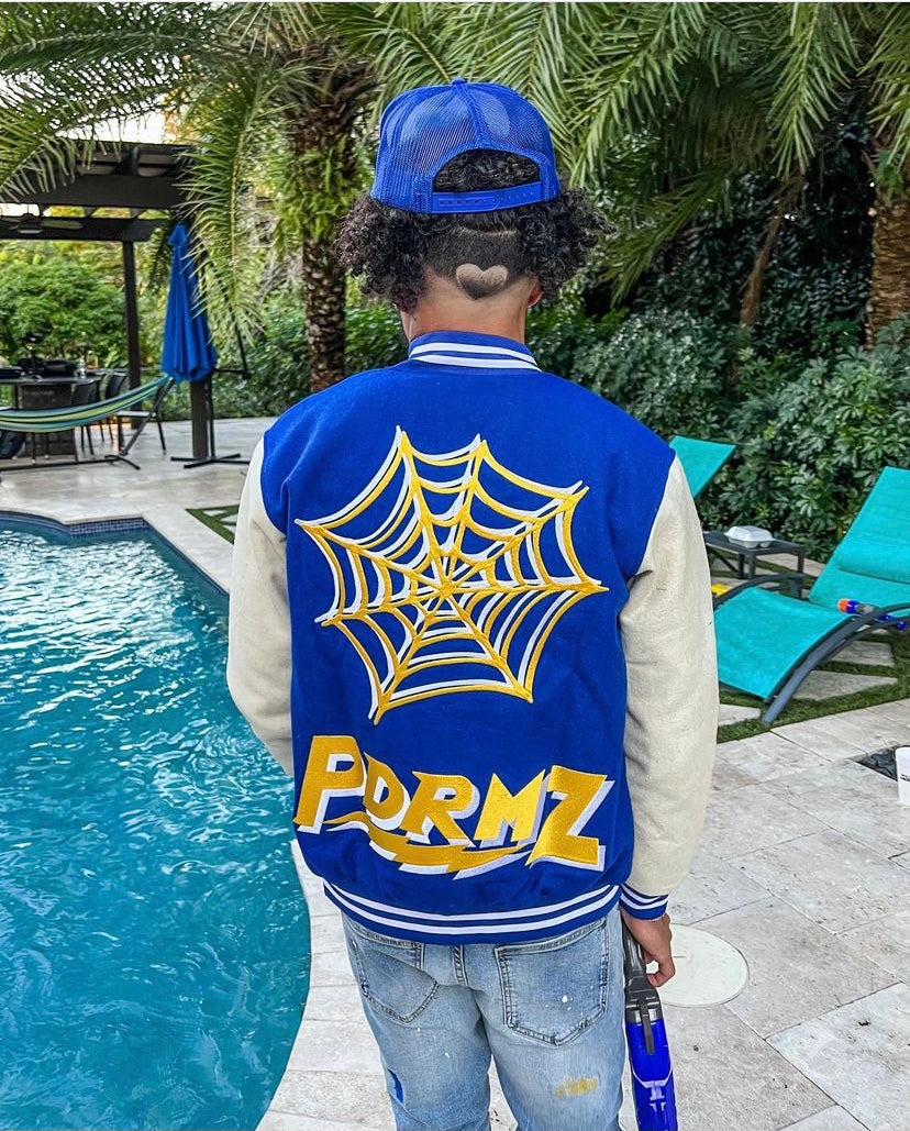 “Spider Web” Two-Tone Varsity Jacket