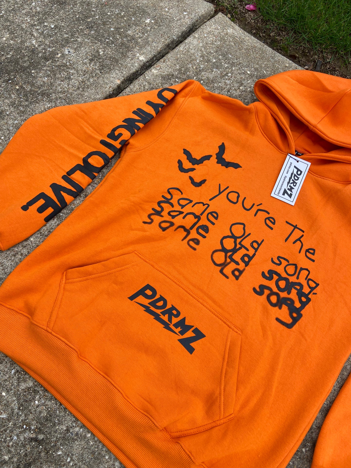 "Same Old Song" Orange Pullover Hoodie