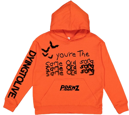 "Same Old Song" Orange Pullover Hoodie