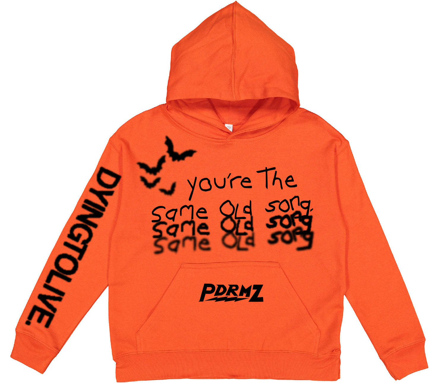 "Same Old Song" Orange Pullover Hoodie