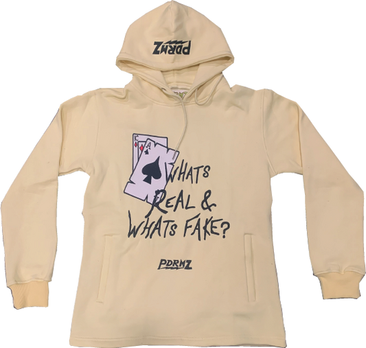 “What's Real & What's Fake” Cream Hoodie