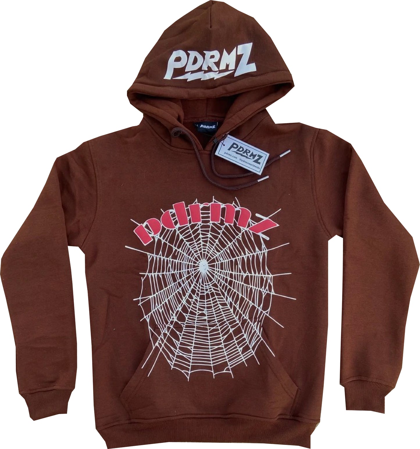 “Spider-Web” Brown Pullover Hoodie