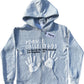 “6/25 Gallery” Grey Zip-Up Puff Print Hoodie