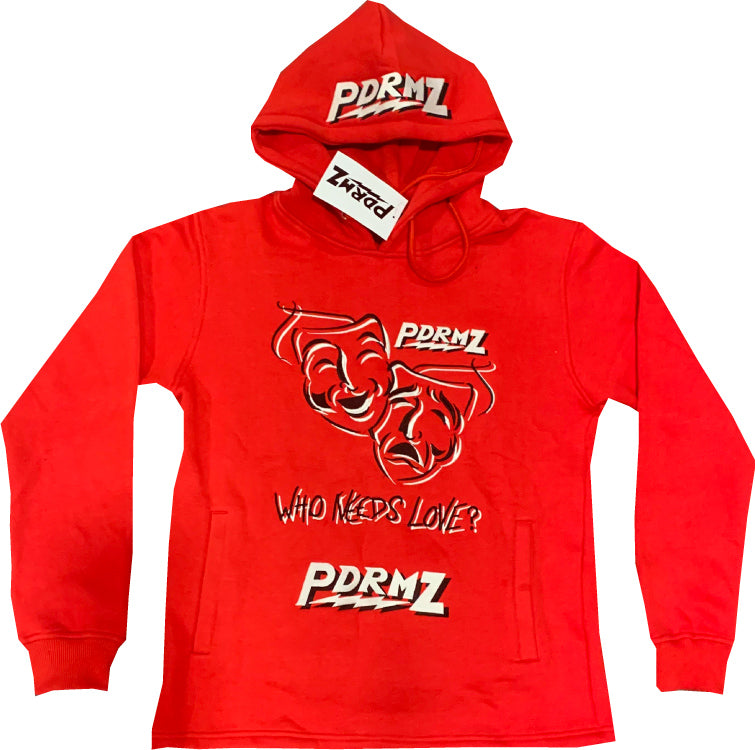 "Who Needs Love?" Red Pullover Hoodie