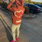 “Spider-Web” Brown Pullover Hoodie