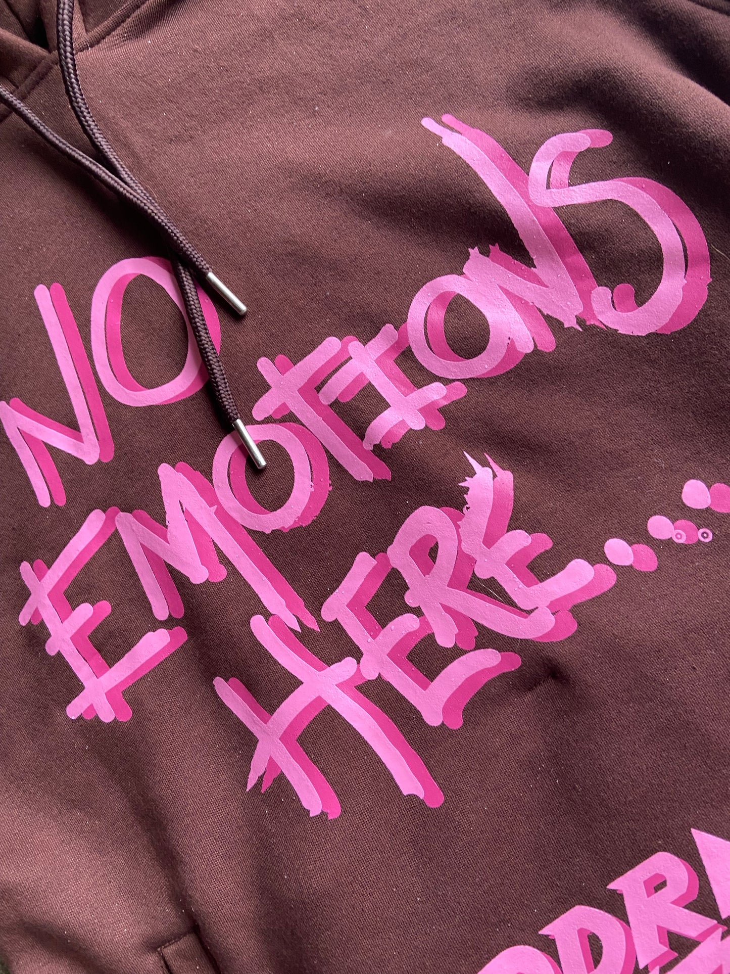 “No Emotions Here..." Brown Pullover Hoodie