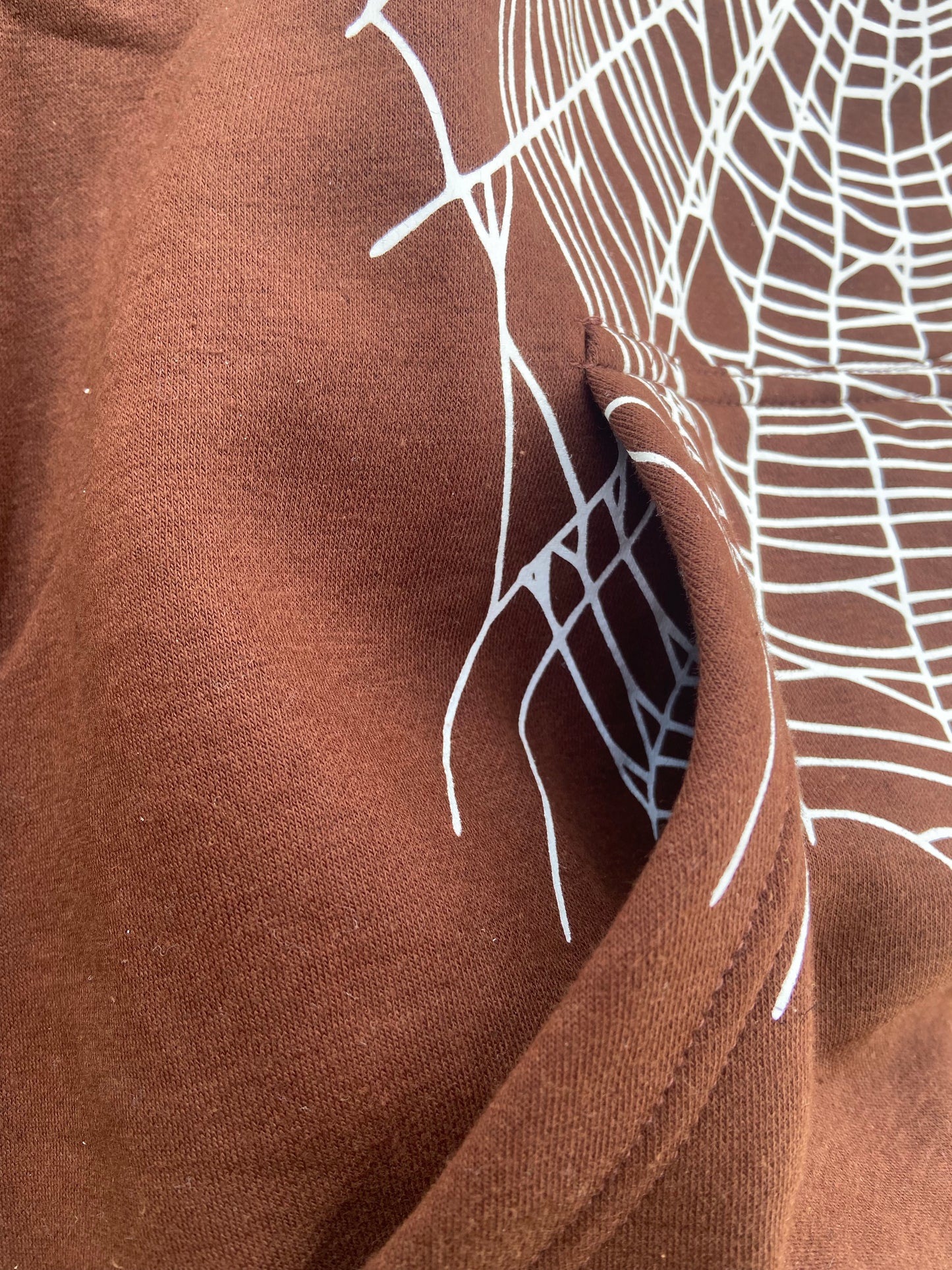 “Spider-Web” Brown Pullover Hoodie