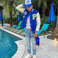 “Spider Web” Two-Tone Varsity Jacket