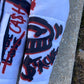 “Luck Is Not Real" White Graffiti Puffer Jacket