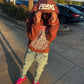 “Spider-Web” Brown Pullover Hoodie
