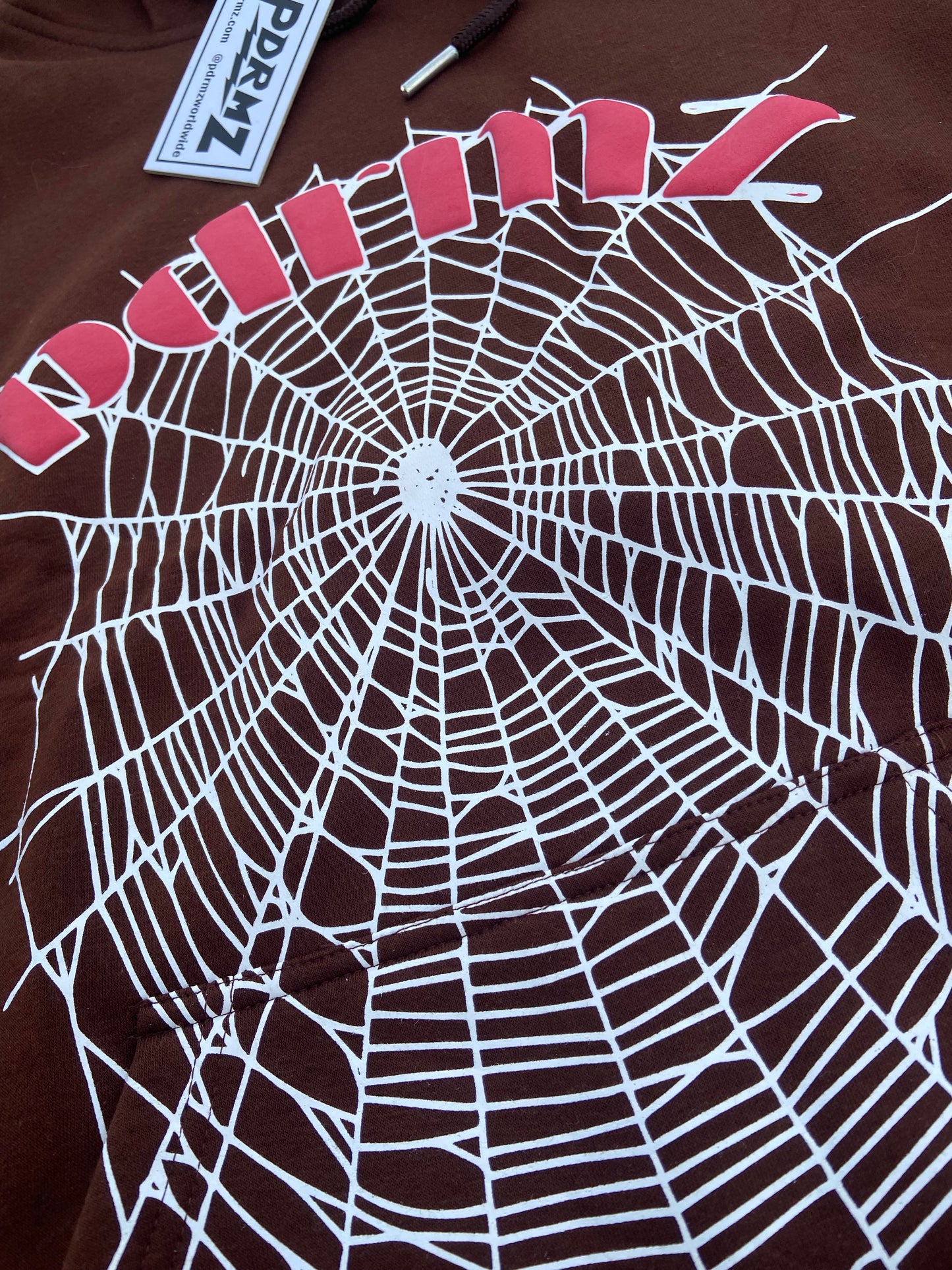 “Spider-Web” Brown Pullover Hoodie