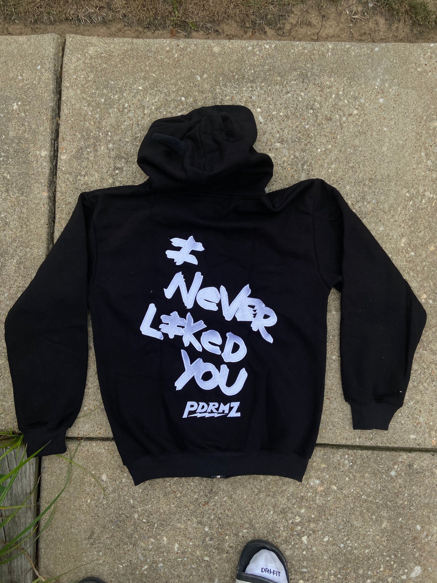 “I Never Liked You” Black Horned Full-Zip Hoodie