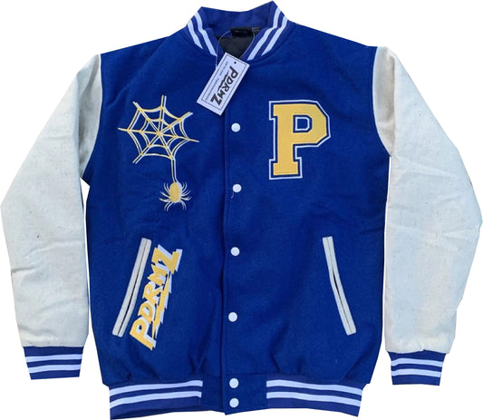 “Spider Web” Two-Tone Varsity Jacket